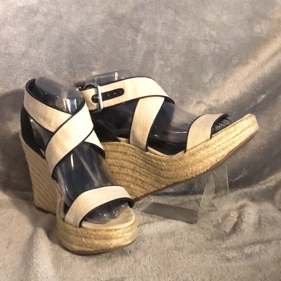 Jessica Simpson Linen Criss Cross Platform Wedges - Picture 2 of 15